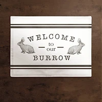 Welcome Burrow Bunny Placemat 18" x 14" Cotton Twill Placemat