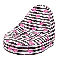 49" Pink & Black Inflatable Poolside Flamingo Lounge Chair