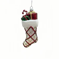 4.75" White Stocking Glass Ornament by Ashland®