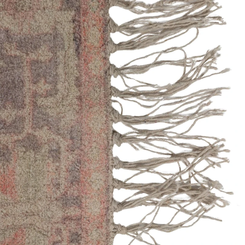 Hello Honey® 4ft. x 6ft. Orange, Brown & Cream Cotton Chenille Distressed Print Rug with Fringe