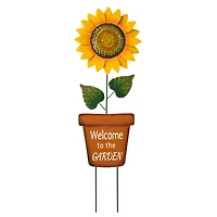 Glitzhome® 36" Welcome to the Garden Sunflower Yard Stake