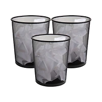 Mind Reader 4.5gal. Black Metal Mesh Waste Paper Basket, 3ct.