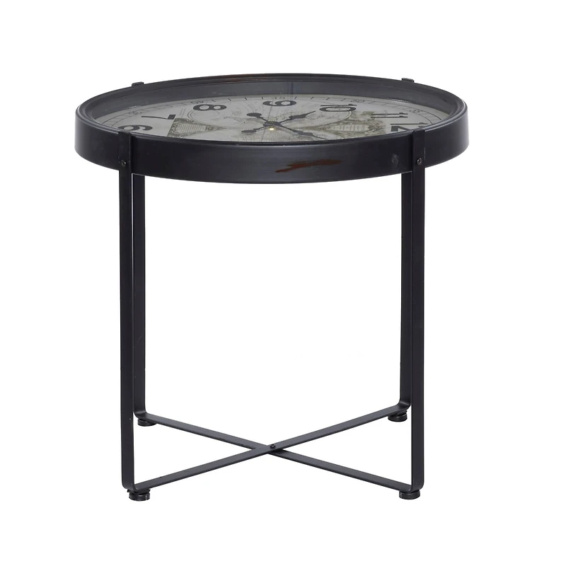 24" Black Iron Farmhouse Accent Table