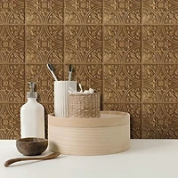 Roommates Copper Tin Tile Peel & Stick Backsplash