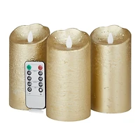 Gold Traditional Flameless Candle Set