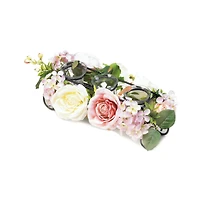 Blooming Faux Floral Candleholder 13" x 6" x 4.5