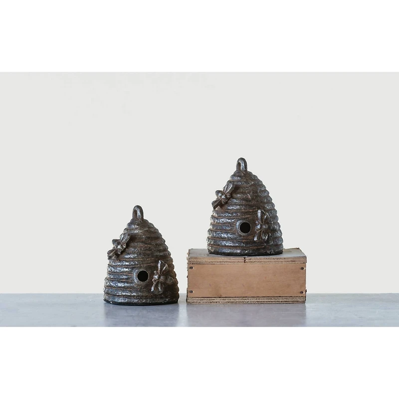 Hello Honey® Cast Iron Beehive Bookends Set