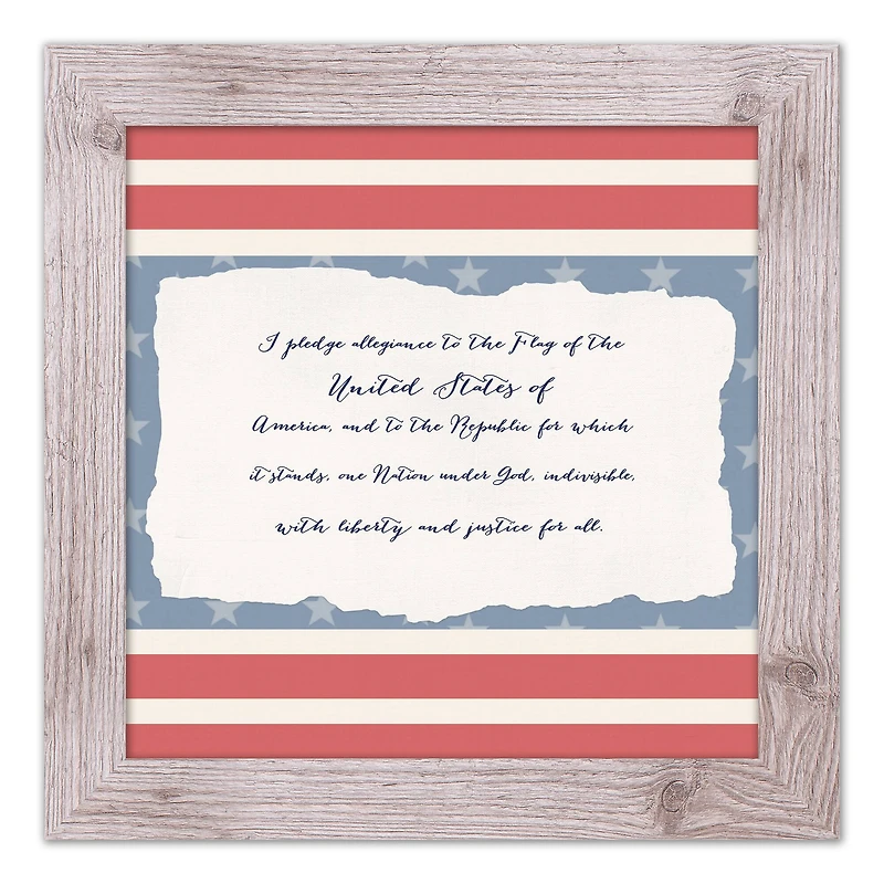 Pledge of Allegiance Western White Framed Print