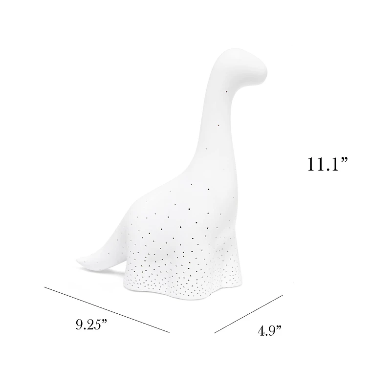 Simple Designs 11" White Porcelain Dinosaur Table Lamp
