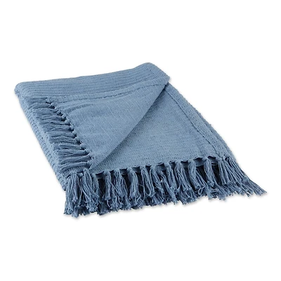 DII® Stonewash Blue Solid Ribbed Throw