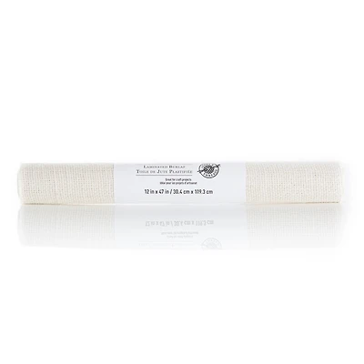 Cream Laminated Burlap Fabric Roll by Loops & Threads®