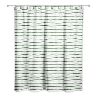 Green Painted Stripes Shower Curtain