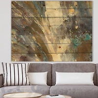 Designart - Fire and Ice Minerals IV - Farmhouse Print on Natural Pine Wood