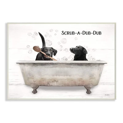 Stupell Industries Scrub a Dub Dub Quote Family Pet Dog Bath Wall Plaque