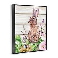 Stupell Industries Spring Flower Garden Country Rabbit Framed Giclee Art