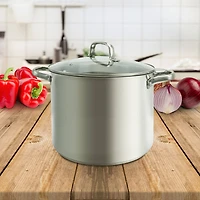 Oster Adenmore 12qt. Stainless Steel Stock Pot With Tempered Glass Lid