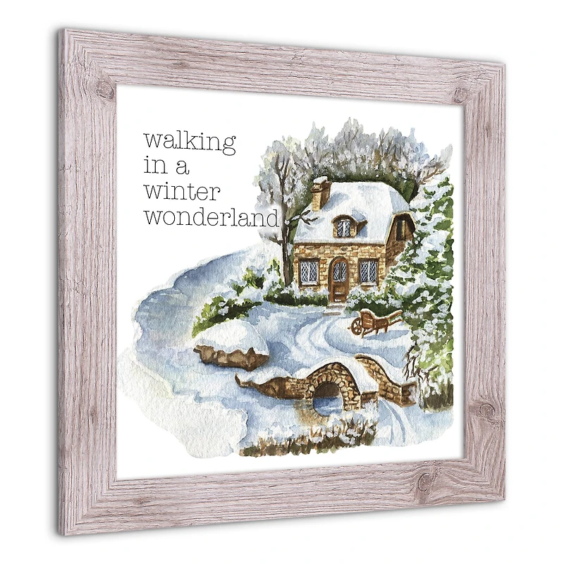Walking in a Winter Wonderland Western White Framed Print