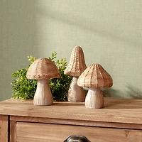 Wicker Mushroom Décor Set