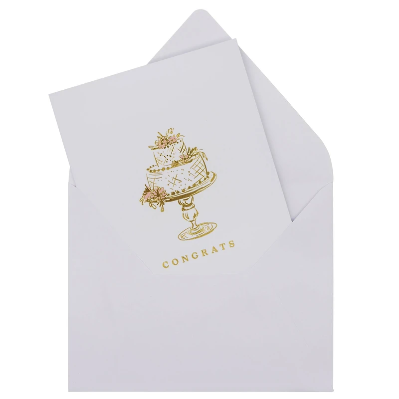 Gold Wedding Cake Congrats Blank Greeting Card Set by Celebrate It™