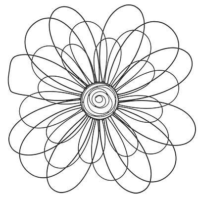 29" Black Metal Modern Floral Wall Décor