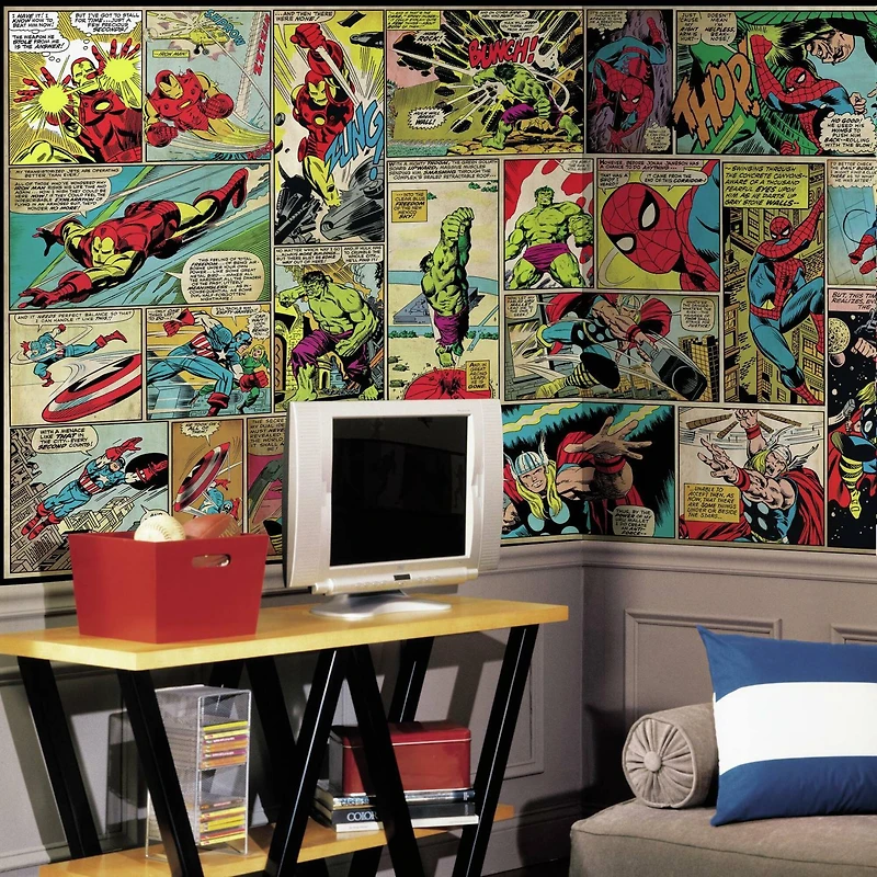 RoomMates Marvel Classic Comic Panel Spray & Stick Wall Mural
