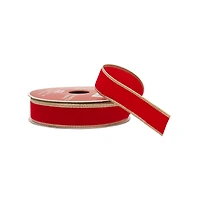 7/8" x 30ft. Red Velvet with Gold Edges Ribbon by Celebrate It®