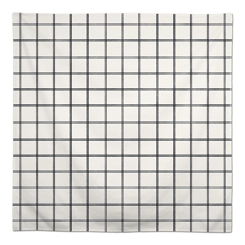 Gray On Cream Grid 58x58 Tablecloth