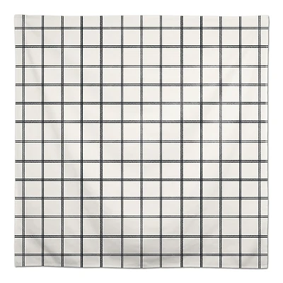 Gray On Cream Grid 58x58 Tablecloth