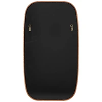 40" Brown Simplistic Wooden Wall Mirror with Rounded Edges