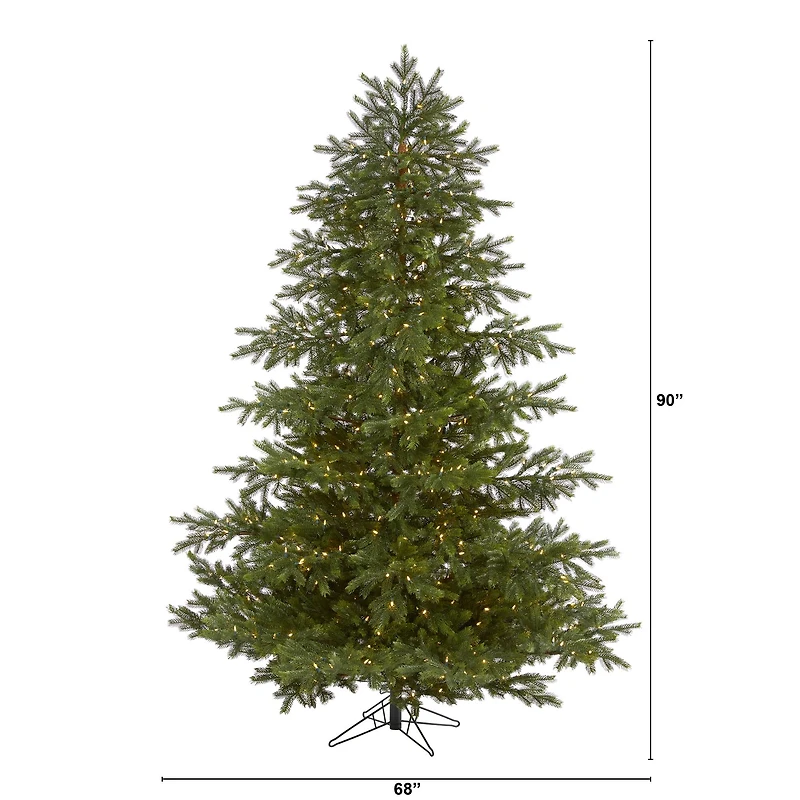 7.5ft. Pre-Lit South Carolina Spruce Real Touch Artificial Christmas Tree, Warm White LED Lights