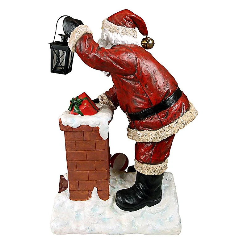 28" Raising The Roof With Santa Claus Statue