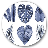 Designart - Tropical Blue Watercolour Leaves I