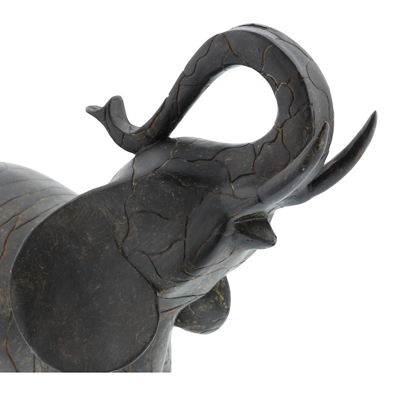 12" Gray Eclectic Elephant Sculpture