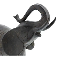 12" Gray Eclectic Elephant Sculpture
