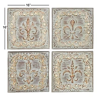 Brass Metal Fleur De Lis Wall Décor Set