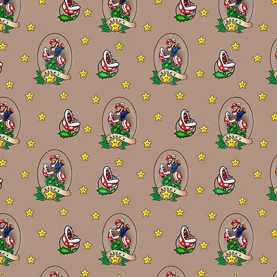 Nintendo® Super Mario Brown Lucky Mario Cotton Fabric