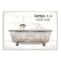 Stupell Industries Happiness is a Bubble Bath Quote Bathroom Tub Chick Wall Plaque