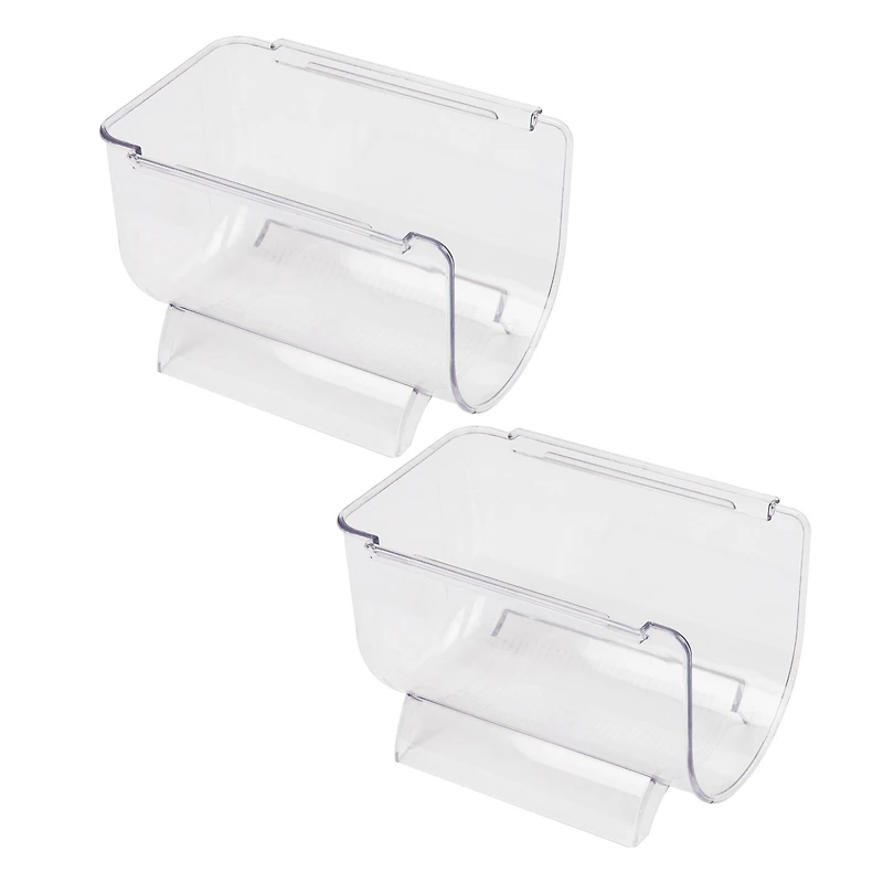 Mind Reader Clear Large 2 Liter Bottle Stackable Refrigerator Bin Storage Set