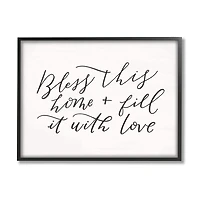 Stupell Industries Bless This Home with Love Family Motivational Phrase Framed Giclee Art