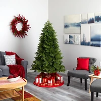 6.5ft. Pre-Lit Washington Fir Artificial Christmas Tree, Clear LED Lights