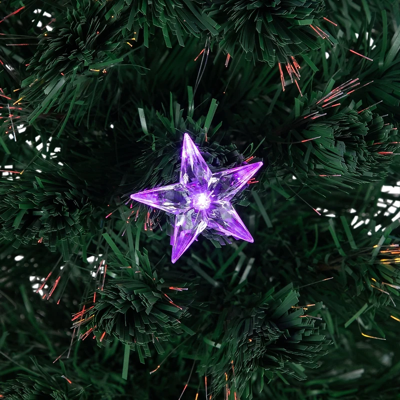 3ft. Pre-Lit Fiber Optic Artificial Christmas Tree with Stars