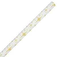 30" x 24ft. White & Gold Starburst Foil Gift Wrap by Celebrate It™