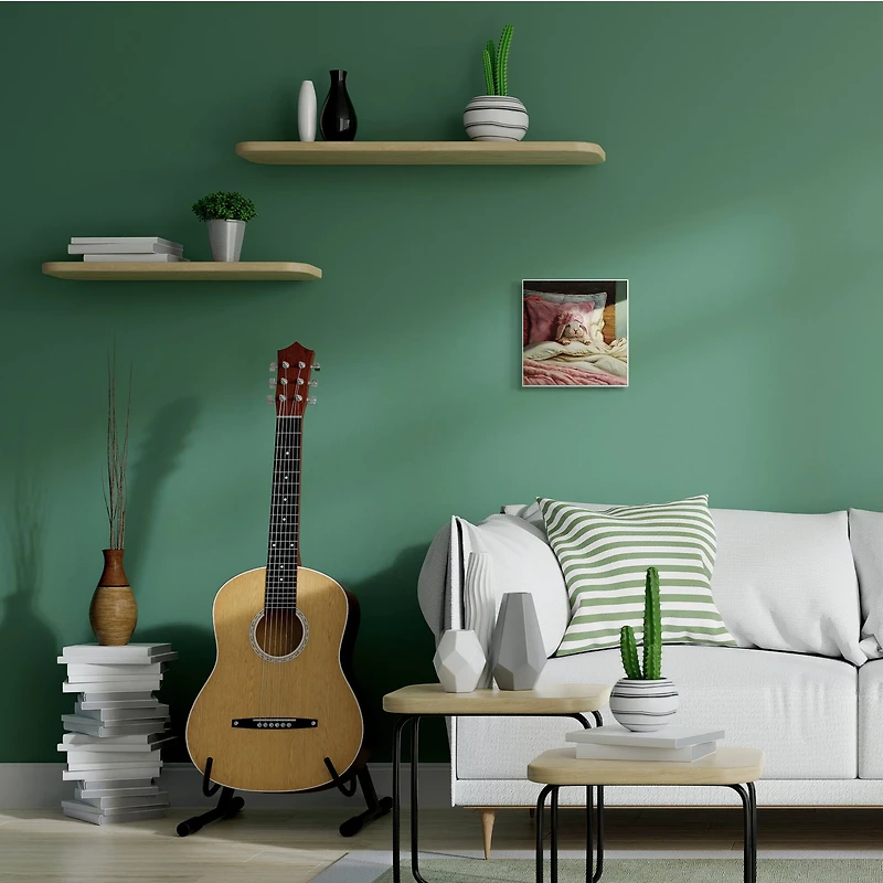 Stupell Industries Bunny Rabbit Resting in Bed Off-White Pink, 12" x 12"