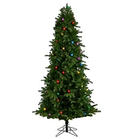 7.5ft. Pre-Lit Montana Mountain Fir Artificial Christmas Tree, Multicolor LED Lights