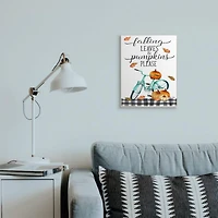 Stupell Industries Fall Leaves Pumpkin Sign Autumn Turquoise Bicycle, 13 x 19