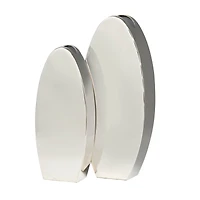 The Novogratz Silver Stainless Steel Vase with a Sleek Mirror Finish Set