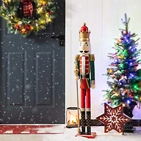 Glitzhome® 42" Wooden Christmas King Nutcracker
