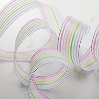 1.5" x 3yd. Pastel Rainbow Striped Wired Sheer Ribbon by Celebrate It™ 360°™