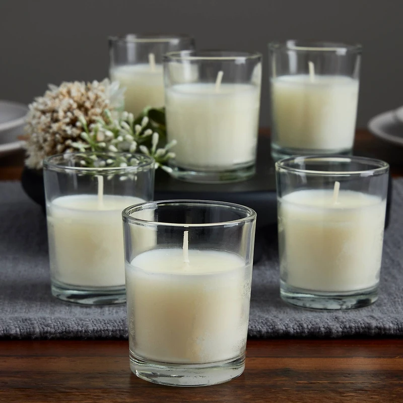 12 Packs: 12 ct. (144 total) Ivory Glass Votive Candles by Ashland® Basic Elements™