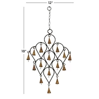 18" Brass Metal Eclectic Hoops Wind Chime